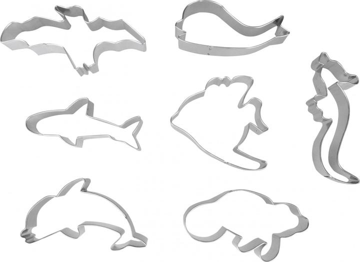 Produktbild Ibili Set 7 Ausstechformen Meerestiere 8 - 12 cm Verschiedene Meerestiere ausstechen zum Verzieren