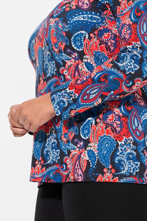 Produktbild Ulla Popken Shirt, Paisleymuster, A-Linie, Rundhals, Langarm (58)