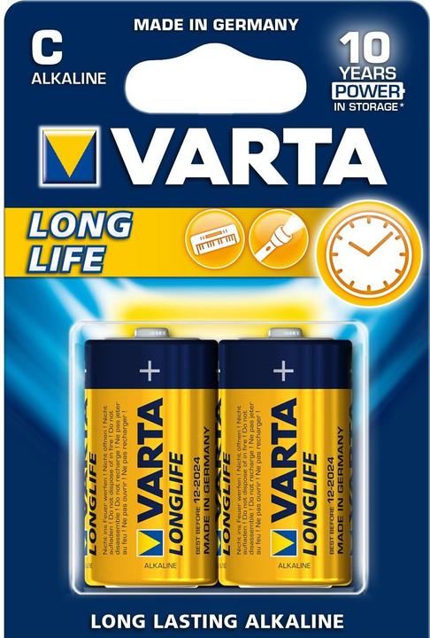 Actual product image Varta VAR Longlife C blister pack of 2 (2 pcs., C, R14, 7600 mAh)
