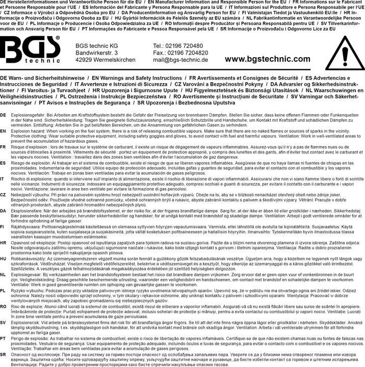 Actual product image BGS Diesel Bleeding / Primer Kit | for Ford, PSA, Opel, Fiat, Rover, Land Rover, Renault, Mercedes-Be...