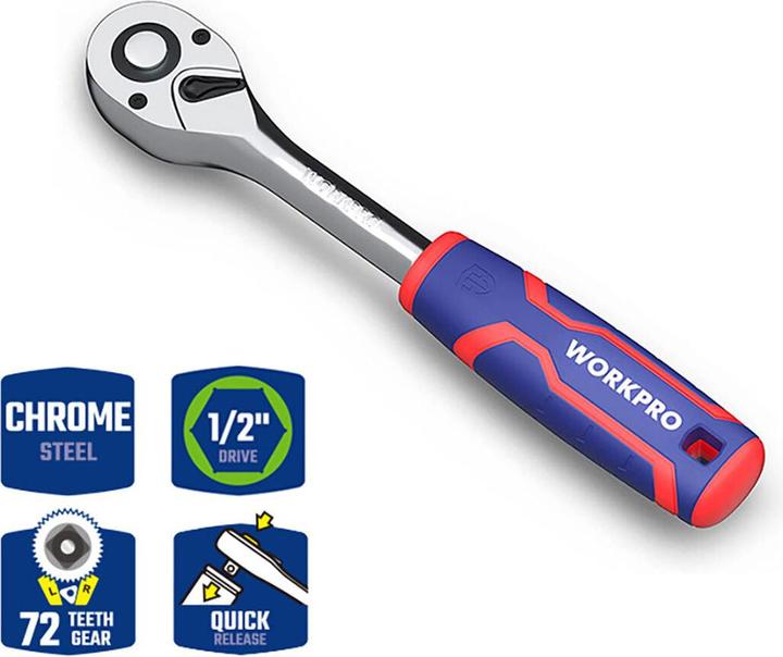 Produktbild Workpro WP271012 Umschaltknarre 1/2" (12.5 mm) 254 mm (1/2")