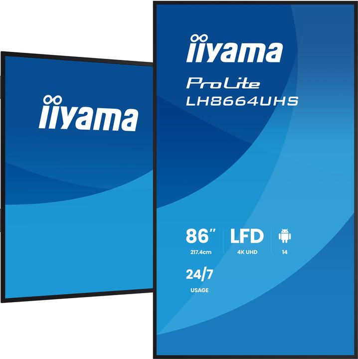 Image du produit iiyama 86" 3840x2160, UHD IPS panel, Haze 25% 5 (3840 x 2160 pixels, 85.60")