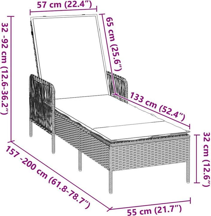 Immagine prodotto vidaXL Outdoor-Liege (55 cm)
