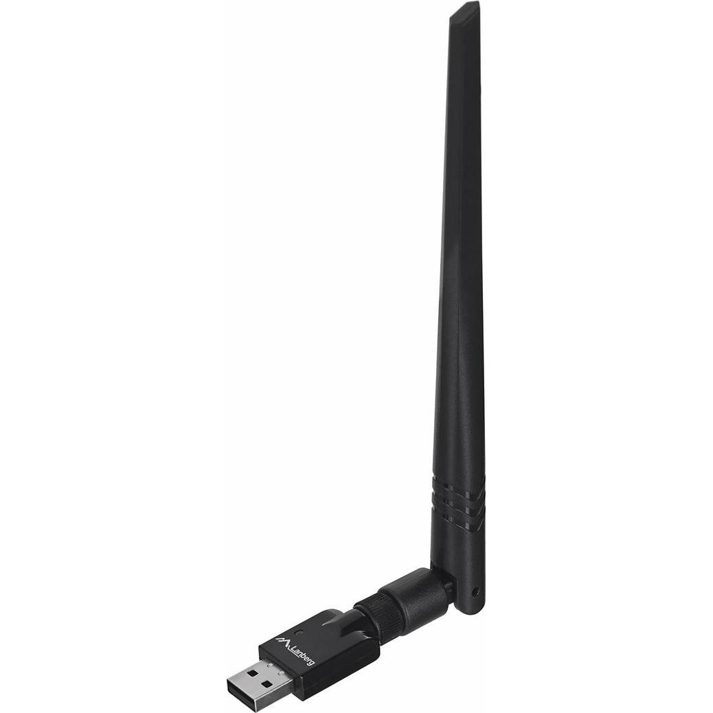 Thumbnail - Lanberg NC-0300-WIE Netzwerkkarte Ethernet / WLAN (USB), Netzwerkadapter, Schwarz