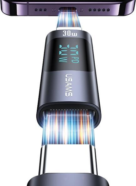 Produktbild Usams Adapter AU18 USB-C - Lightning Digital Display 30W stalowy/aluminium SJ681LN01 (US-SJ681) (USB 3.2 Gen 1, 30 W)