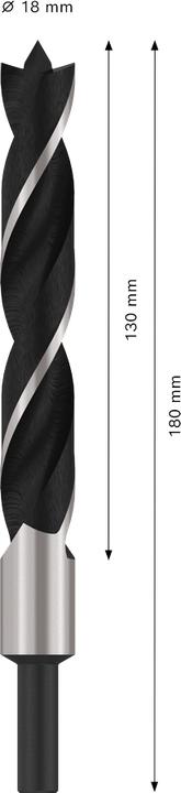 Produktbild Bosch Professional Zubehör Holzspiralbohrer Standard, 18 x 130 x 180 mm, d 10 mm (10 mm)