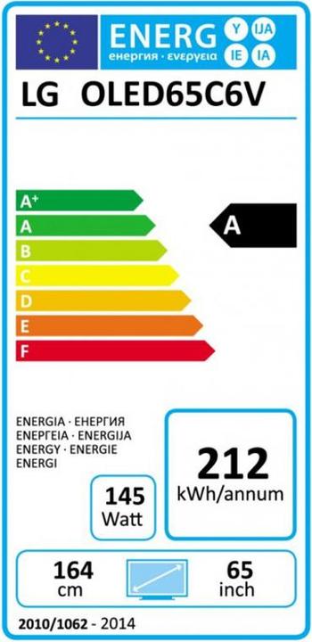 Energy Label LG Oled65c6v (65", OLED, 4K)