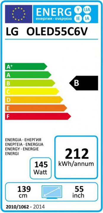 Label énergétique LG Oled55c6v (55", OLED, 4K)