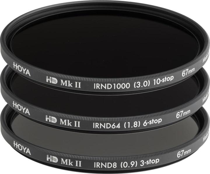 Image du produit Hoya 67,0 HD MKII IRND Kit de filtres 8/64/1000 (67 mm, Filtre gris neutre)