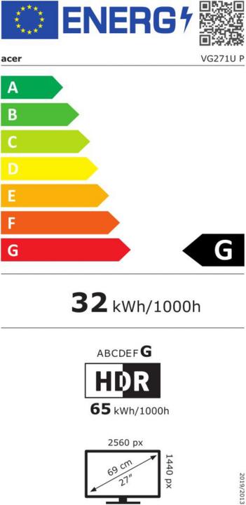 Energie-Label Acer Nitro VG271UP (2560 x 1440 Pixel, 27")