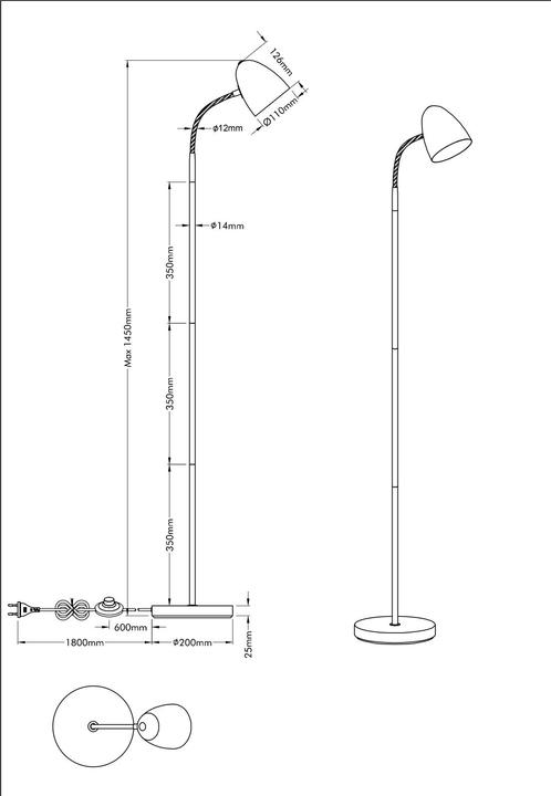 Actual product image Nino Leuchten White floor lamp JASON (E14)