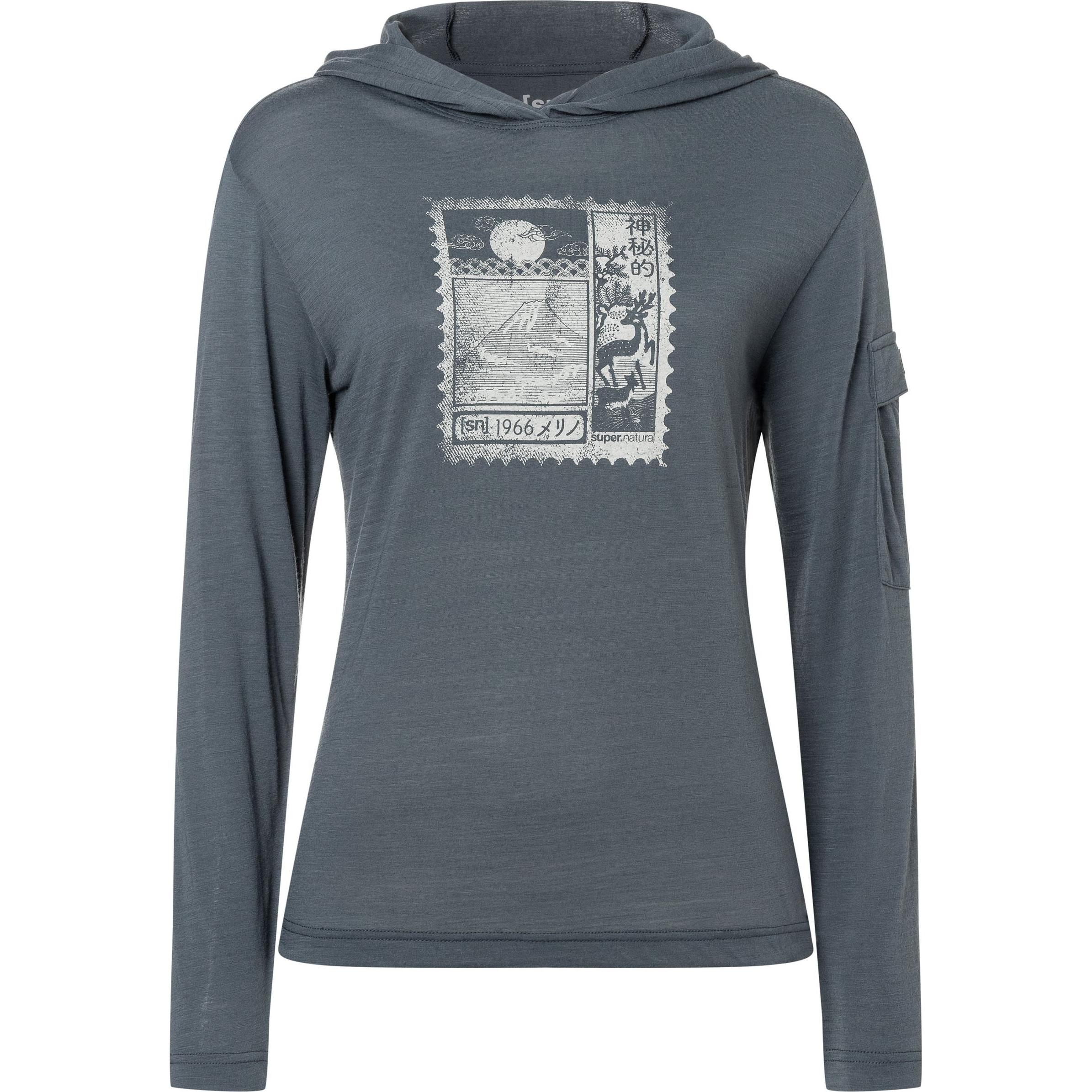 Super Natural, Damen, Pullover, Women's Stamp Light Print Hoodie, Blau, (S)