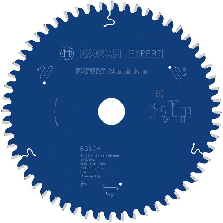 Productafbeelding Bosch Professional Zubehör EXPERT Aluminium Kreissägeblatt, 165x20 mm, T56