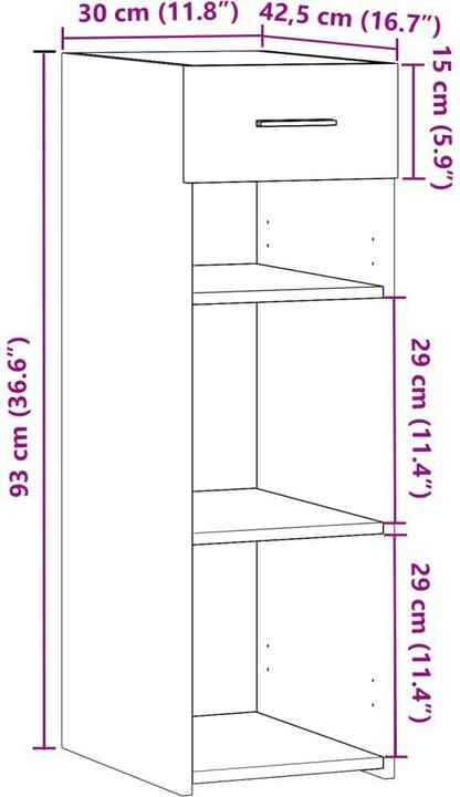 Actual product image vidaXL Sideboard (30 x 42.50 x 93 cm)