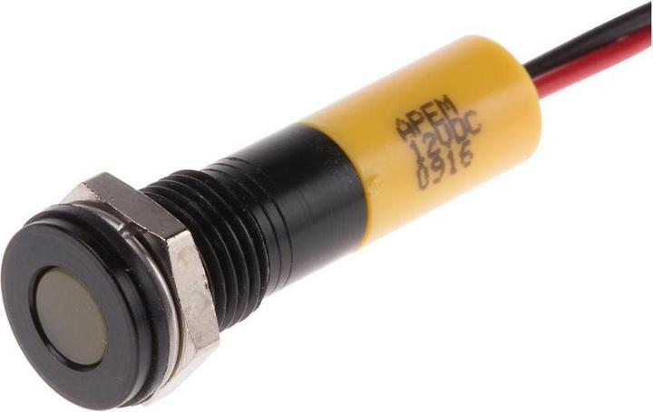 Produktbild RS PRO LED 8mm Chromblende 12Vdc Gelb +Kabel