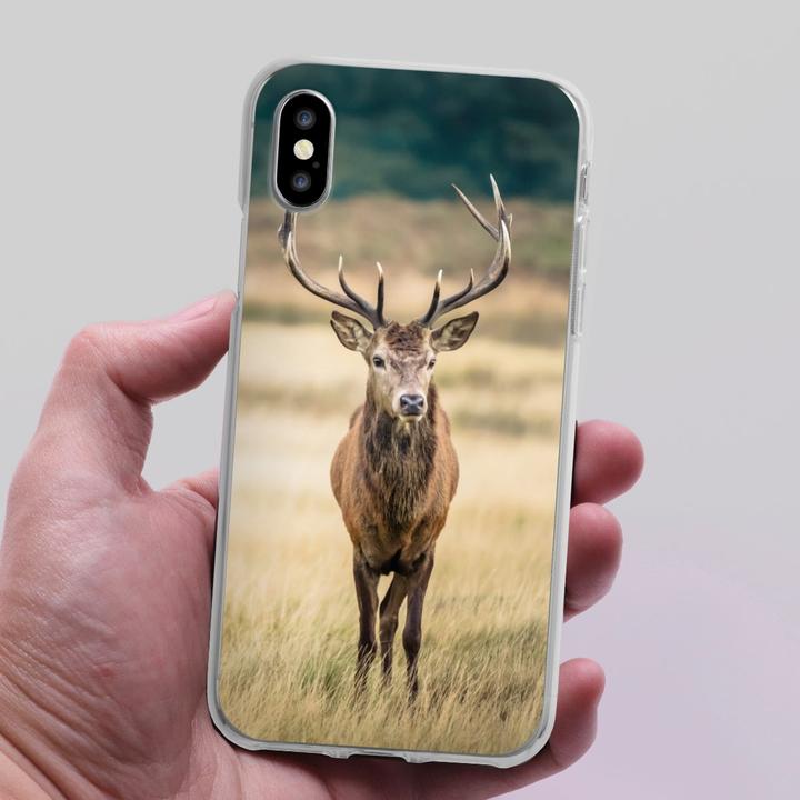 Produktbild DeinDesign Silikon Hülle für Apple iPhone X Handyhülle Case Smartphone Schutzhülle Hirsch Wald Wiese (Apple iPhone X)