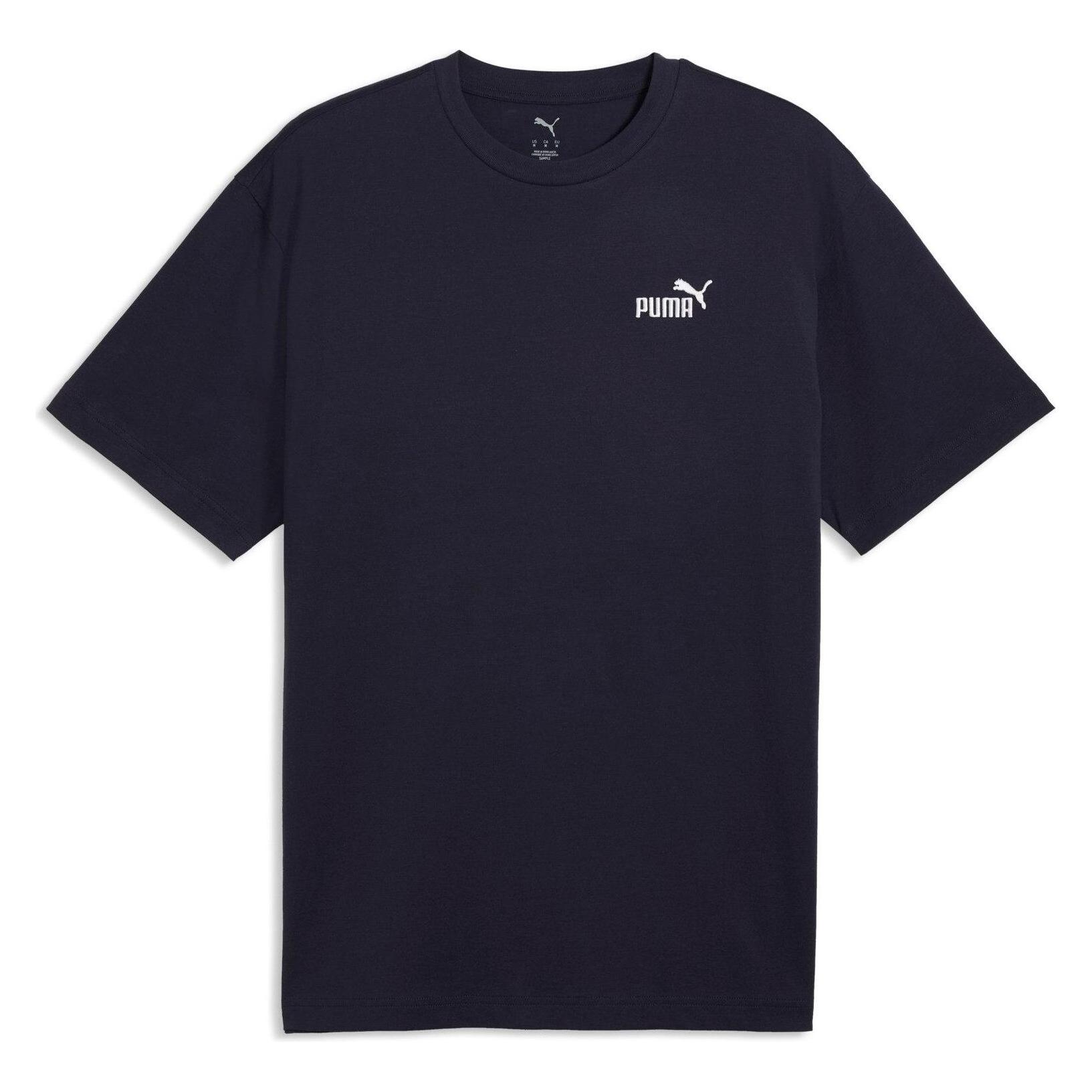 Puma, Mannen, Sportief Shirt, Ess Relaxed Small No. 1 Logo Tee (Xxl), Blauw, Xxl