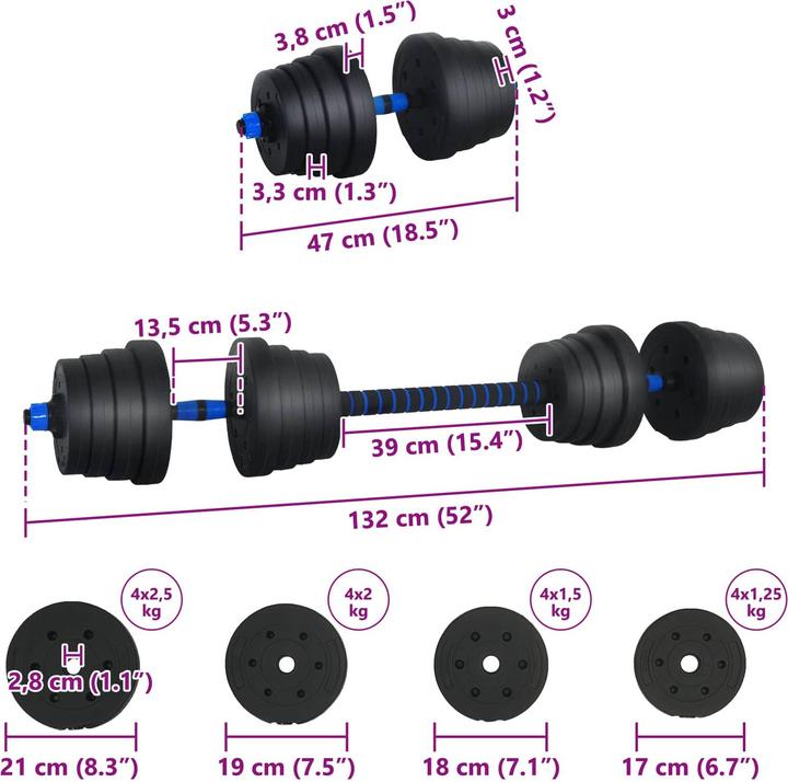 Produktbild vidaXL Hantelset
