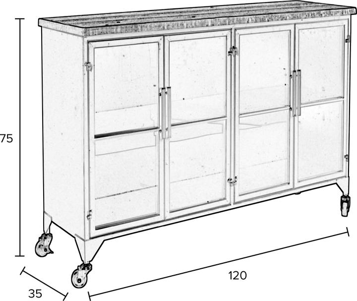 Image du produit White Label Living Ferre (120 x 35 x 75 cm)