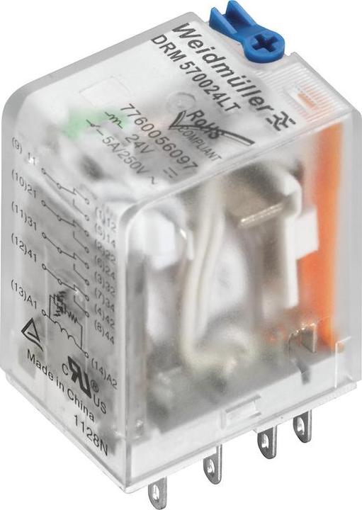 Actual product image Weidmüller Plug-in relay 12 V/DC 5 A 4 changeover