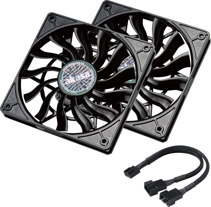 Image du produit Akasa SlimFan / 12015 / EBR/ PWM, 2pcs bundle