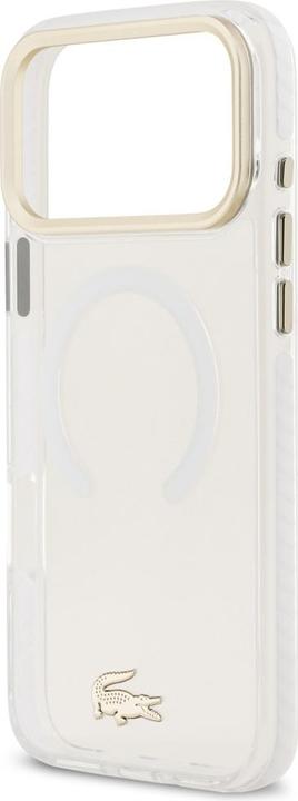 Image du produit Lacoste Shockproof Transparent Frosted Gold Logo MagSafe Case for iPhone 17 Pro Max White (Apple iPhone 17 Pro Max)