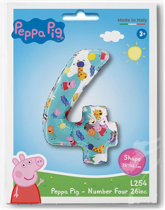 Actual product image Grabo Balloons XL Peppa Pig numbers 4 balloon (1x)