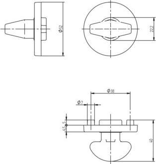 Productafbeelding Mega WC-Rosettengarnituren 36.120 (Rozet deur)