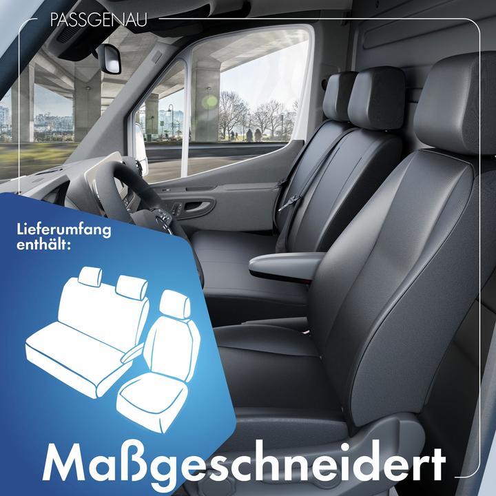 Actual product image Walser Seat covers for Mercedes Sprinter and VW LT, ES and DB front in imitation leather 01/1996 - 04/2006