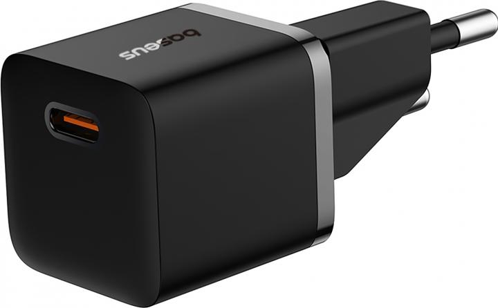 Actual product image Baseus GaN5, 20W, 3A, 1 x USB-C, with USB-C Cable, black (20 W, 1 portion)