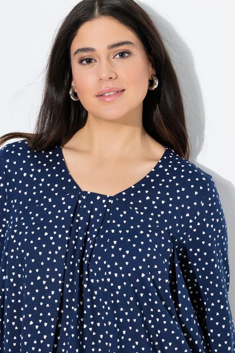 Produktbild Ulla Popken Shirt, Zierfalten, A-Linie, Carree-Ausschnitt, Langarm (46, 48)