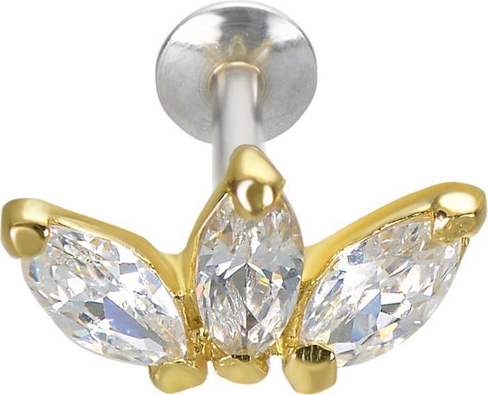 Immagine prodotto Bijouteria Piercing orecchio (Argento 925, Zirconia, Rivestimento in PVD (colore oro))