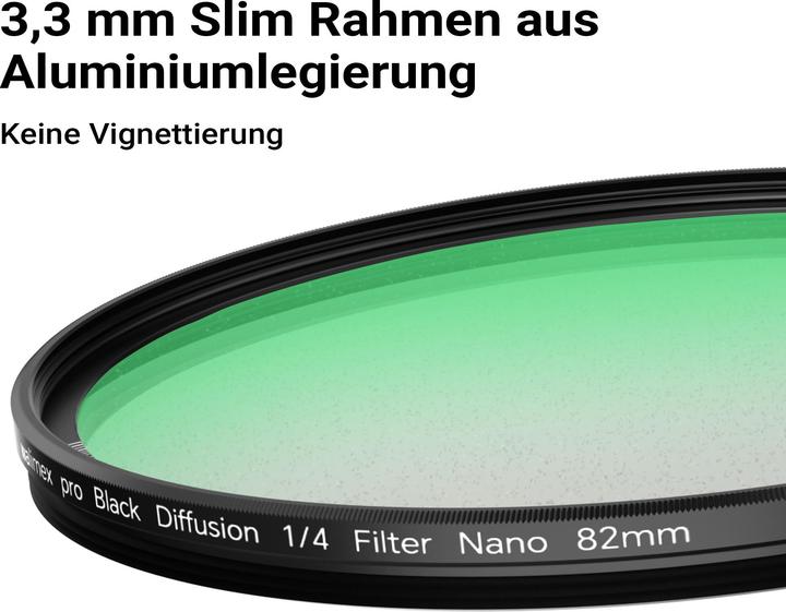 Produktbild Walimex pro Black Mist Diffusion Filter 1/4 Nano 82mm Kamerafilter Nebelfilter (82 mm, Diffusionsfilter)