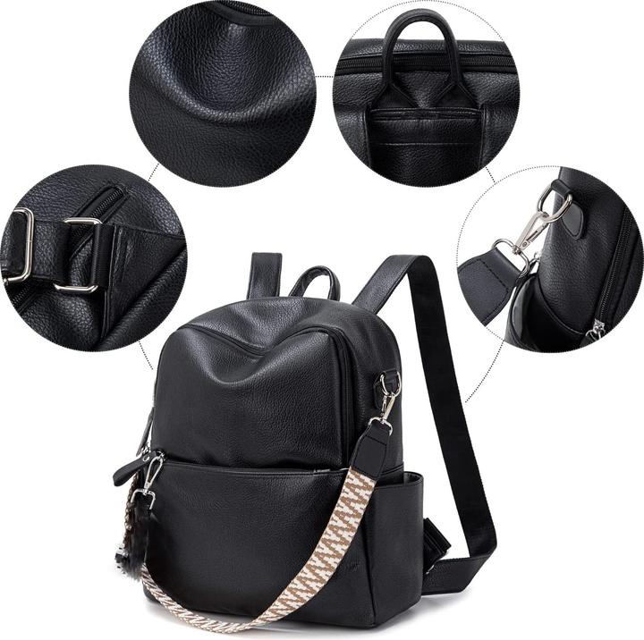 Produktbild Only-Bags.Store Rucksack Klein - 2 in 1 Rucksack Tasche Leder PU Schultertasche Schulrucksack Wasserdichter