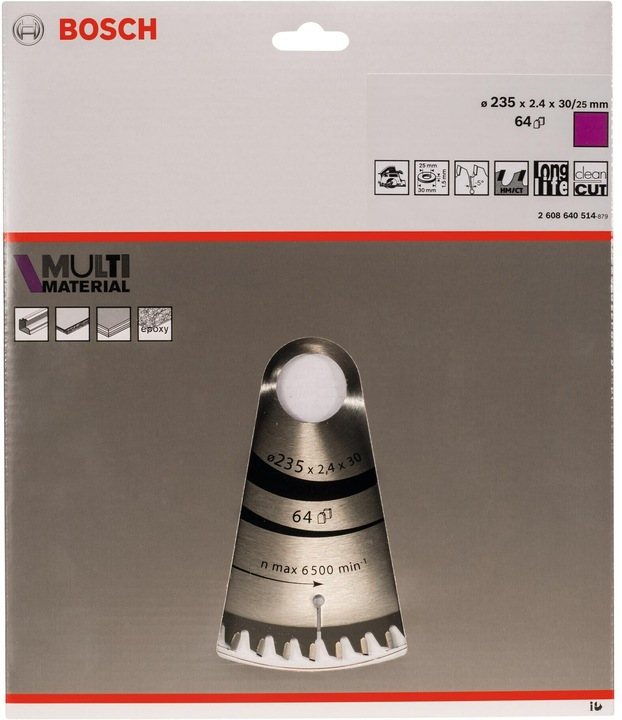 Immagine prodotto Bosch Professional Zubehör Lama circolare PRO Multi Material, 235 x 2,4 x 30 mm
