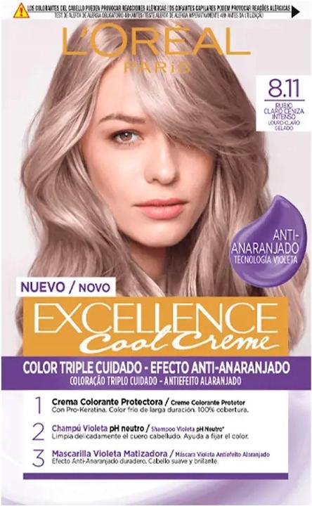 Produktbild L'Oréal Paris EXCELLENCE creme tinte #8,11-rubio claro ceniza 192 ml (8,11 Helles Aschblond)