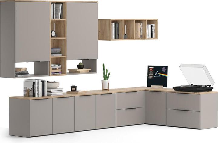 Produktbild Vicco Wohnwand Wido, Greige/Sonoma, 9 Teile (40 x 40 x 50 cm)