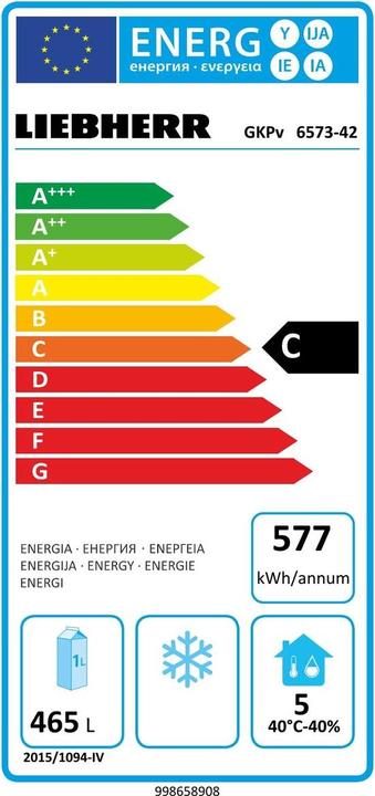 Energie-Label Liebherr GKPV-6573-42 (465 l)