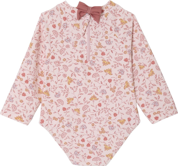 Vertbaudet Mädchen Baby Badeanzug mit langen Ärmeln, Blumenprint
