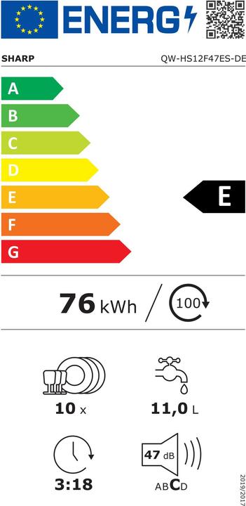 Energy Label Sharp QW-HS12F47ES-EN