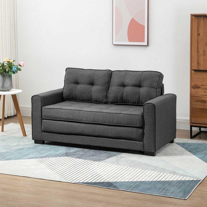 Image du produit Swisshandel24 Schlafsofa Klappsofa 2-Sitzer Stoffsofa Bettsofa Sofa mit Schlaffunktion Sofagarnitur Leinen-Touch G (Canapé-lit)