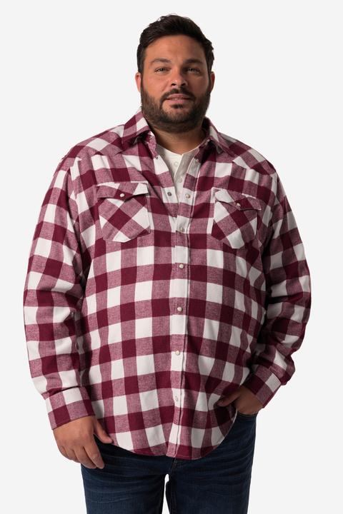 Produktbild John F. Gee Karo-Flanellhemd, Langarm, Kentkragen, Modern Fit (8XL)