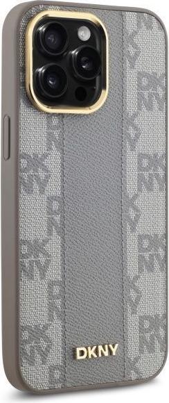 Actual product image DKNY DKHMP14XPCPVSLE iPhone 14 Pro Max 6.7" beżowy/beige hardcase Leather Checkered Mono Pattern Mag (Apple iPhone 14 Pro Max)