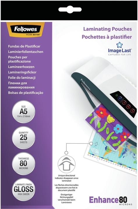 Produktbild Fellowes Enhance 80 (A5, 25 Stück, 80 µm)