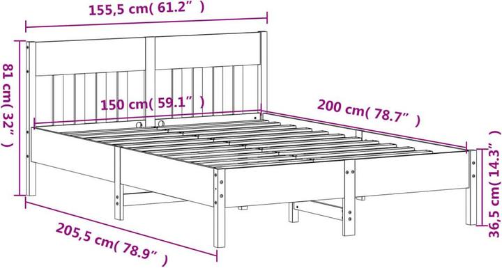 Image du produit vidaXL Bettgestell (150 x 200 cm)