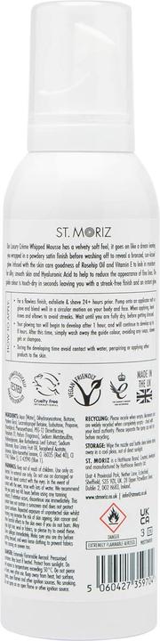 St. Moriz St Moriz Advanced Luxury Crème Whipped Fake Tan Mousse in Medium with Hyaluronic Acid, Rosehip Oil & (Self tanning foam, 150 ml)