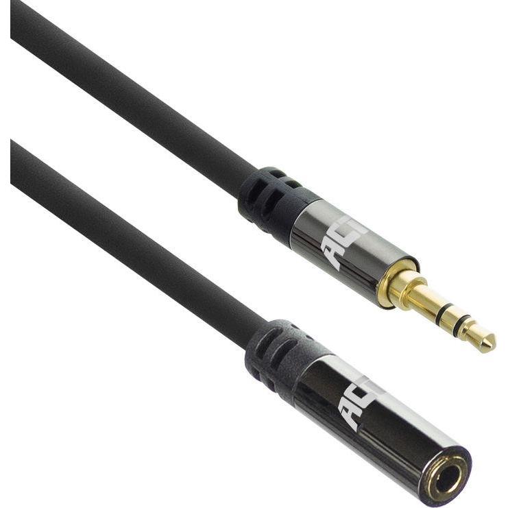 ACT 2 meters High Quality audio extension cable 3.5 mm stereo jack male - female (2 m, 3.5mm Klinke (AUX)), Audio Kabel