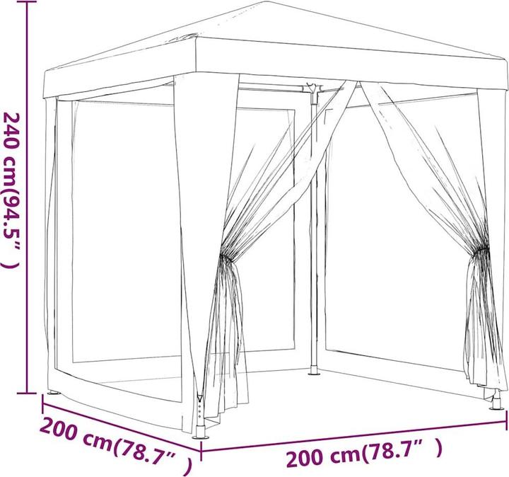 Image du produit vidaXL Partyzelt (200 cm, 200 cm)