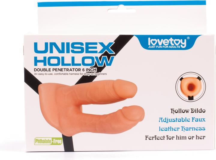 Produktbild Lovetoy Unisex Hollow Strap On Double Penetrator 6"
