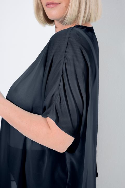 Produktbild Ulla Popken Chiffonbluse, Oversized, Rundhals, Halbarm (50, 52, 54, 56)